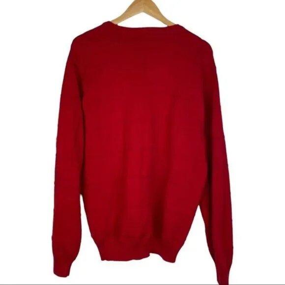 IZOD MEN'S RED KNIT LONG SLEEVE PULL-OVER SWEATER SIZE LARGE-EUC - Picture 5 of 7
